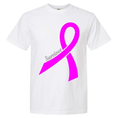 Survivor Breast Cancer Ribbon Garment-Dyed Heavyweight T-Shirt