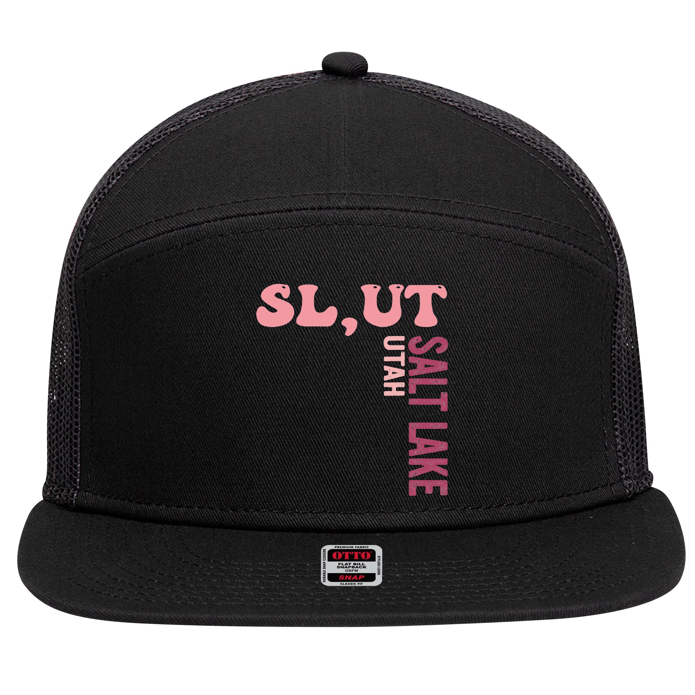 Slut Utah Salt Lake Apparel 7 Panel Mesh Trucker Snapback Hat