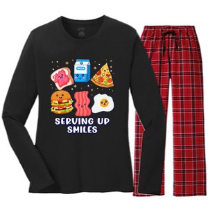 Serving Up Smiles Lunch Lady Women's Long Sleeve Flannel Pajama Set 