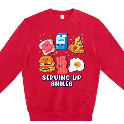 Serving Up Smiles Lunch Lady Premium Crewneck Sweatshirt