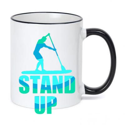 Stand Up Sup Stand Up Paddling Paddle Board 11oz Black Color Changing Mug