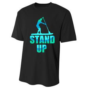 Stand Up Sup Stand Up Paddling Paddle Board Performance Sprint T-Shirt