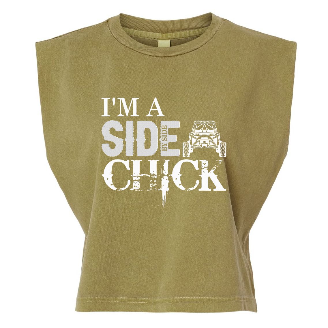 Sxs Utv Side Chick Wit & Charm Garment-Dyed Women's Muscle Tee