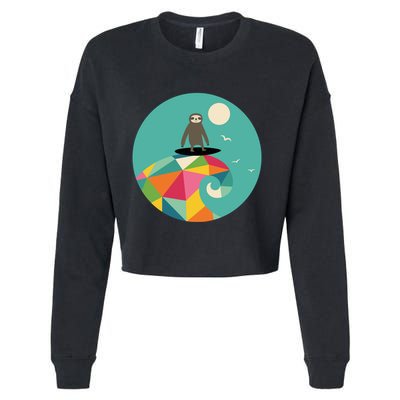 Surfs Up Cropped Pullover Crew