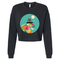 Surfs Up Cropped Pullover Crew