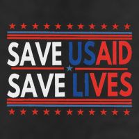 Save Usaid Saves Lives Us Agency International Development 7 Panel Mesh Trucker Snapback Hat