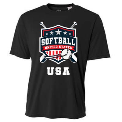 Softball USA Support The Team USA Flag Cooling Performance Crew T-Shirt