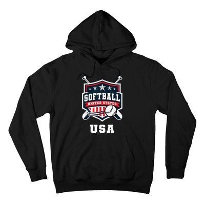 Softball USA Support The Team USA Flag Hoodie