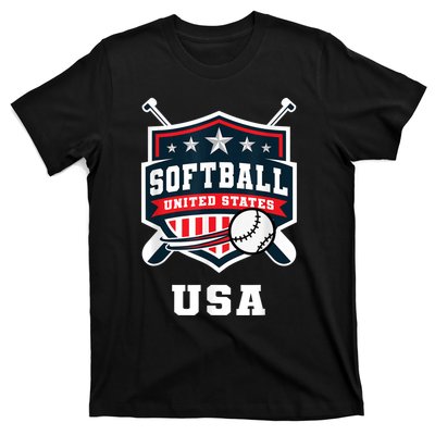 Softball USA Support The Team USA Flag T-Shirt