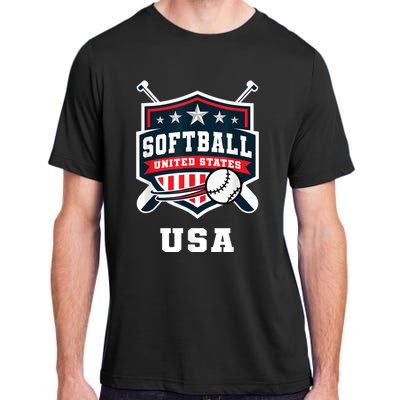 Softball USA Support The Team USA Flag Adult ChromaSoft Performance T-Shirt