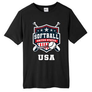 Softball USA Support The Team USA Flag Tall Fusion ChromaSoft Performance T-Shirt