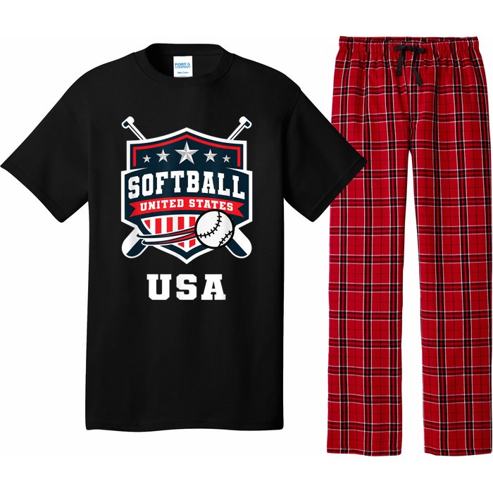 Softball USA Support The Team USA Flag Pajama Set