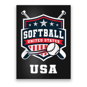 Softball USA Support The Team USA Flag Poster