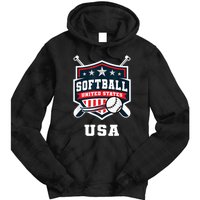 Softball USA Support The Team USA Flag Tie Dye Hoodie