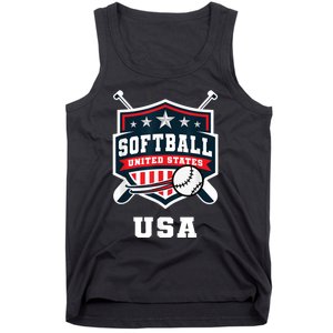 Softball USA Support The Team USA Flag Tank Top