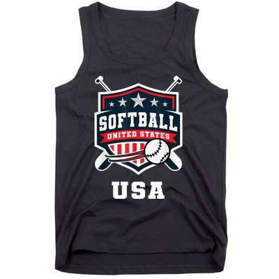 Softball USA Support The Team USA Flag Tank Top