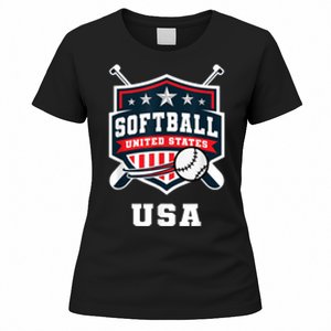 Softball USA Support The Team USA Flag Women's T-Shirt