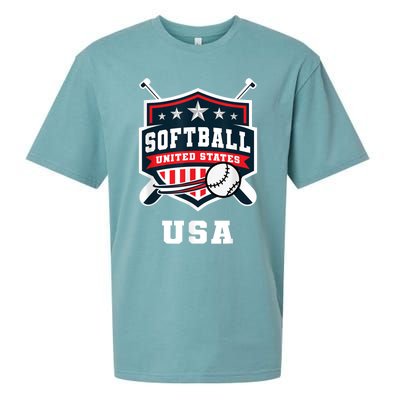 Softball USA Support The Team USA Flag Sueded Cloud Jersey T-Shirt