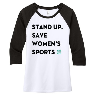 Stand Up Save Sports Women's Tri-Blend 3/4-Sleeve Raglan Shirt