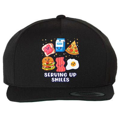 Serving Up Smiles Lunch Lady Wool Snapback Cap