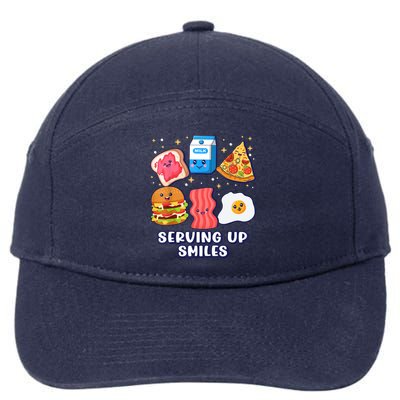 Serving Up Smiles Lunch Lady 7-Panel Snapback Hat