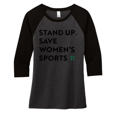 Stand Up Save Women’S Sports Women's Tri-Blend 3/4-Sleeve Raglan Shirt