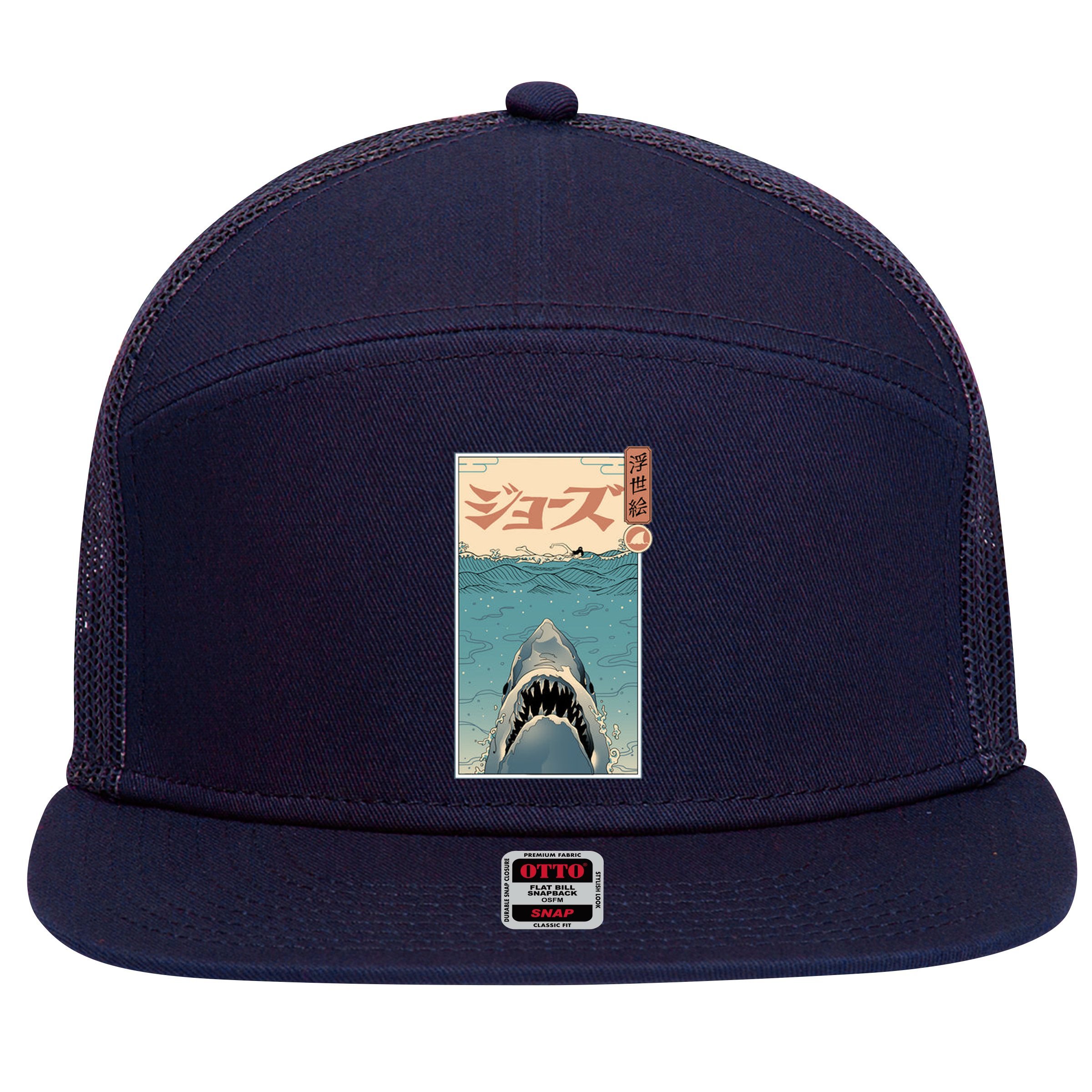 Shark Ukiyo 7 Panel Mesh Trucker Snapback Hat