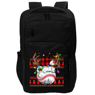 Santa Ugly Sports Christmas Baseball Player Cool Gift Impact Tech Backpack