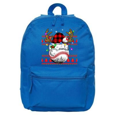 Santa Ugly Sports Christmas Baseball Player Cool Gift 16 in Basic Backpack