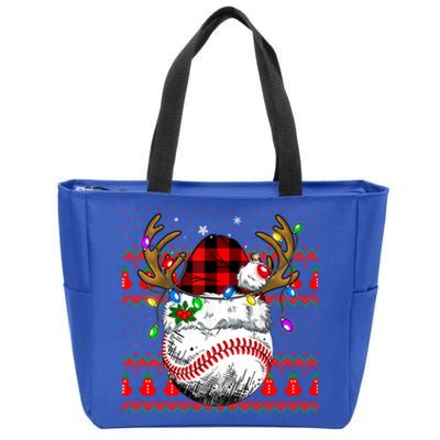 Santa Ugly Sports Christmas Baseball Player Cool Gift Zip Tote Bag