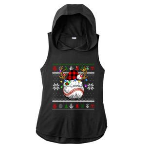 Santa Ugly Sports Christmas Baseball Player Gift Ladies PosiCharge Tri-Blend Wicking Draft Hoodie Tank