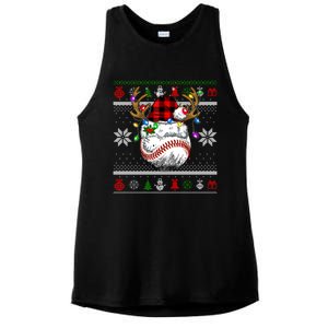 Santa Ugly Sports Christmas Baseball Player Gift Ladies PosiCharge Tri-Blend Wicking Tank