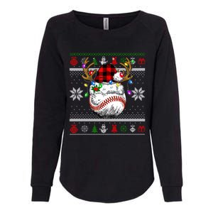 Santa Ugly Sports Christmas Baseball Player Gift Womens California Wash Sweatshirt