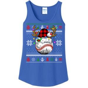 Santa Ugly Sports Christmas Baseball Player Gift Ladies Essential Tank