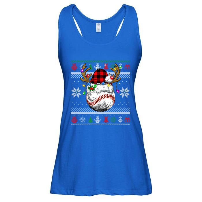 Santa Ugly Sports Christmas Baseball Player Gift Ladies Essential Flowy Tank