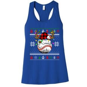 Santa Ugly Sports Christmas Baseball Player Gift Women's Racerback Tank