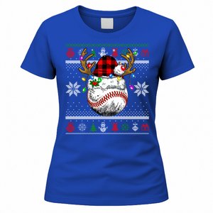 Santa Ugly Sports Christmas Baseball Player Gift Women's T-Shirt