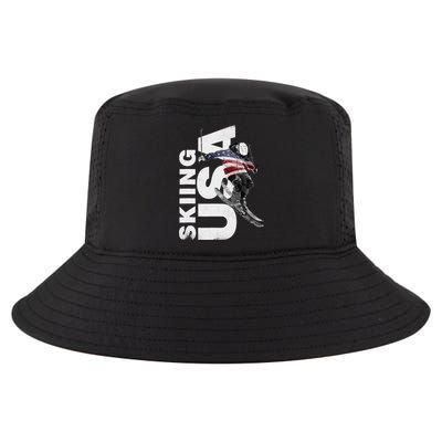 Skiing USA Support The Team USA Flag Ski Cool Comfort Performance Bucket Hat