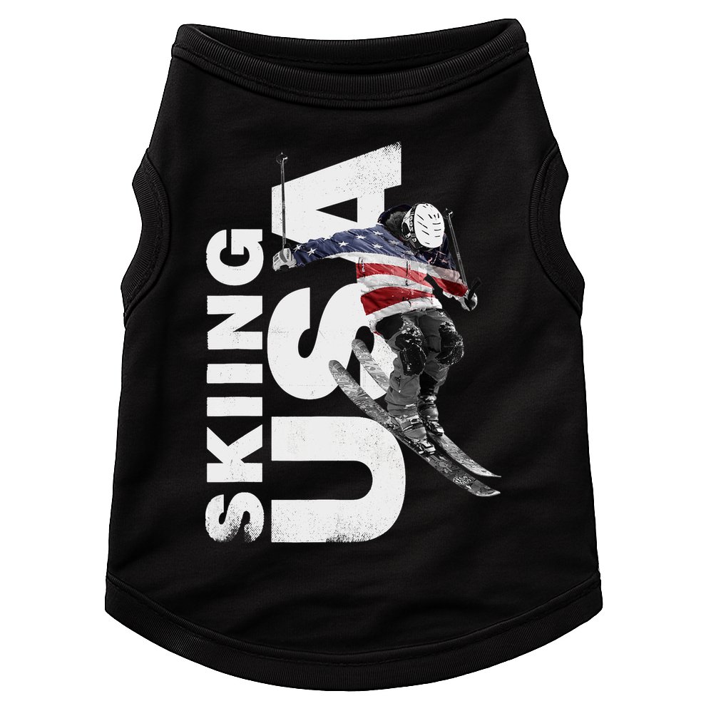 Skiing USA Support The Team USA Flag Ski Doggie Tank