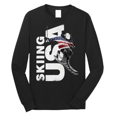 Skiing USA Support The Team USA Flag Ski Long Sleeve Shirt