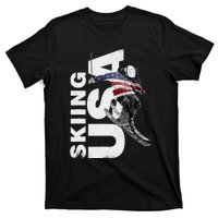 Skiing USA Support The Team USA Flag Ski T-Shirt