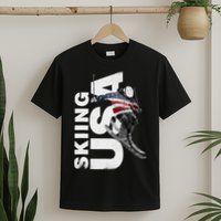Skiing USA Support The Team USA Flag Ski T-Shirt