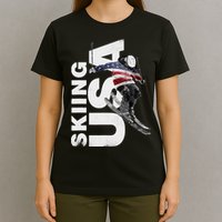 Skiing USA Support The Team USA Flag Ski T-Shirt