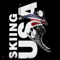 Skiing USA Support The Team USA Flag Ski T-Shirt