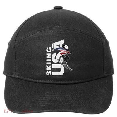Skiing USA Support The Team USA Flag Ski 7-Panel Snapback Hat