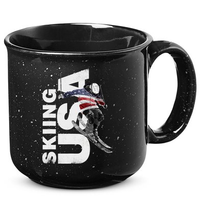 Skiing USA Support The Team USA Flag Ski 15oz Campfire Ceramic Mug