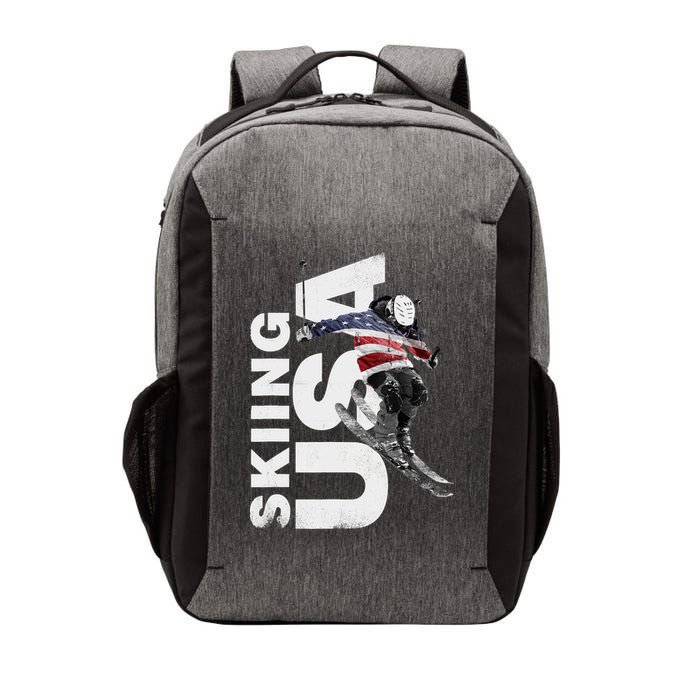 Skiing USA Support The Team USA Flag Ski Vector Backpack