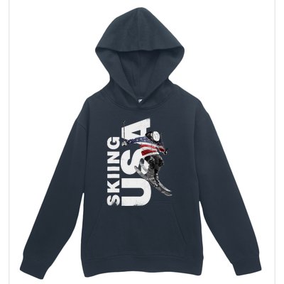 Skiing USA Support The Team USA Flag Ski Urban Pullover Hoodie