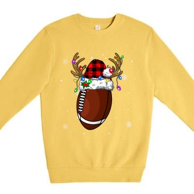 Santa Ugly Sports Christmas Football Player Meaningful Gift Premium Crewneck Sweatshirt