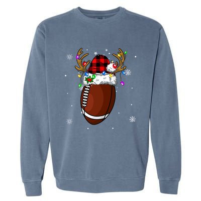 Santa Ugly Sports Christmas Football Player Meaningful Gift Garment-Dyed Sweatshirt